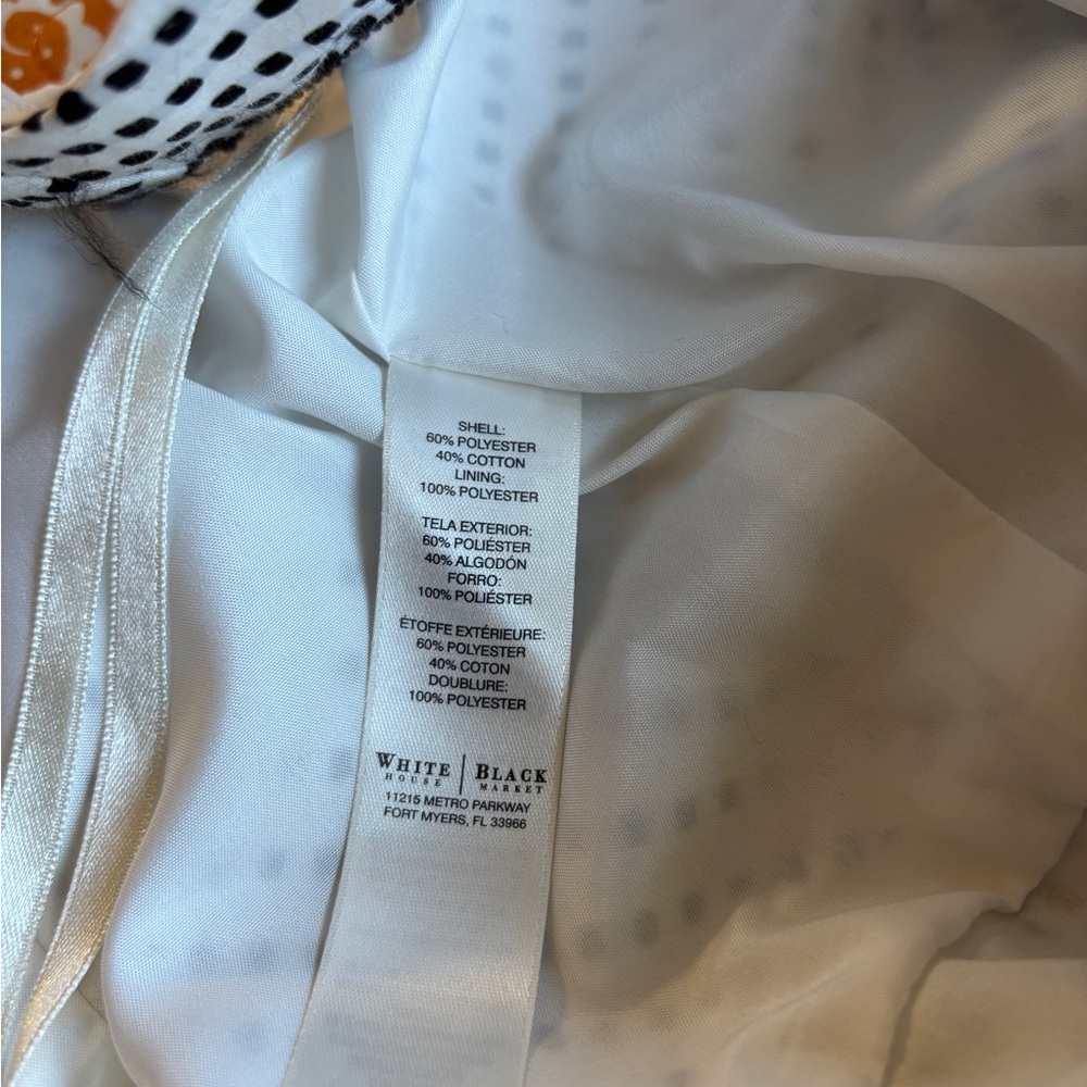 White House Black Market Black and White Patterned Dress Size 14 NWT - Picture 6 of 6